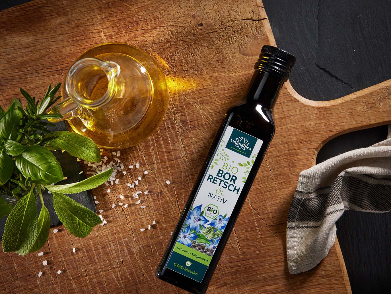 Organic Borage Oil, virgin - all-natural - cold-pressed - 250 ml - from Unimedica